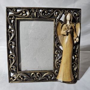 Vintage Bronze Tone Angel Picture Frame